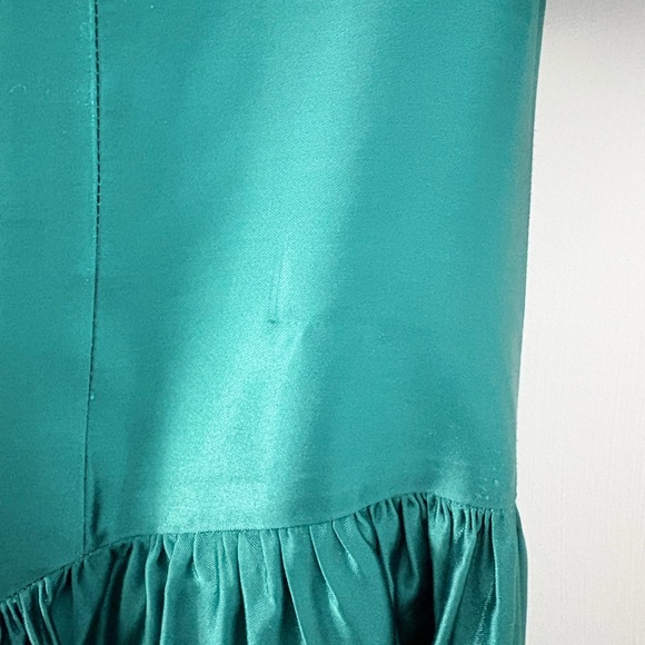 VINTAGE 1980s PROM DRESS. Do You Love Me? Size 12 TEAL/GREEN COLOR - Picture 3 of 7